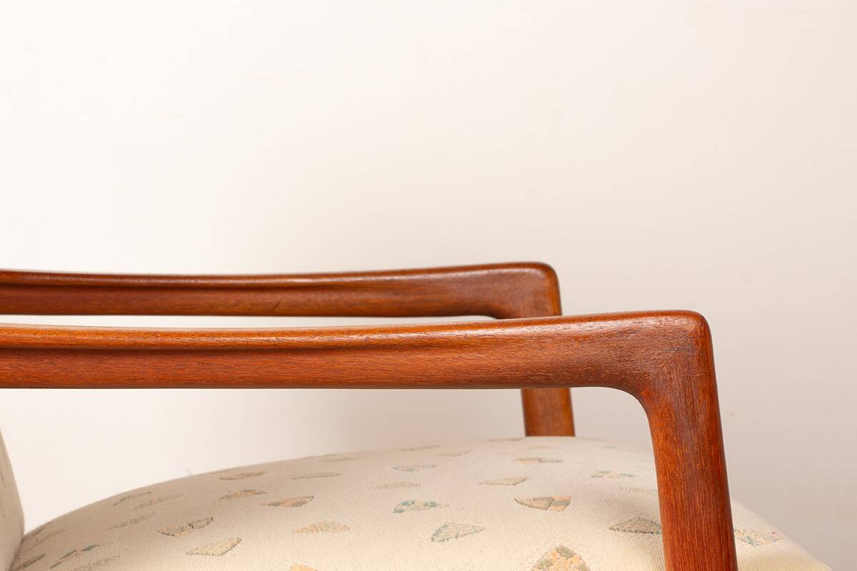 Pair of Scandinavian armchairs in teak and new fabric, 1960.
