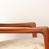 Pair of Scandinavian armchairs in teak and new fabric, 1960.