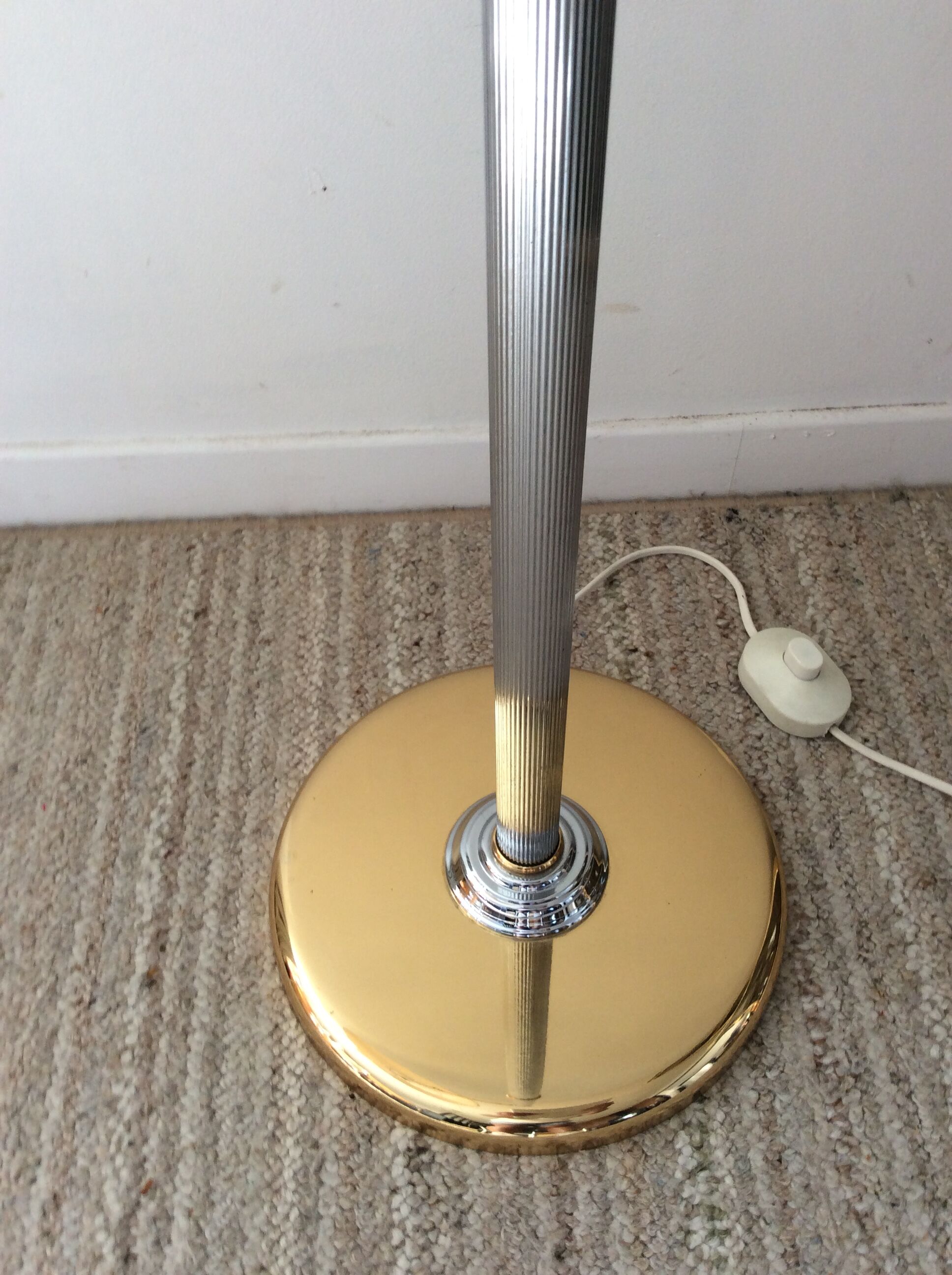 Floor lamp chrome and gold reader of the 70s