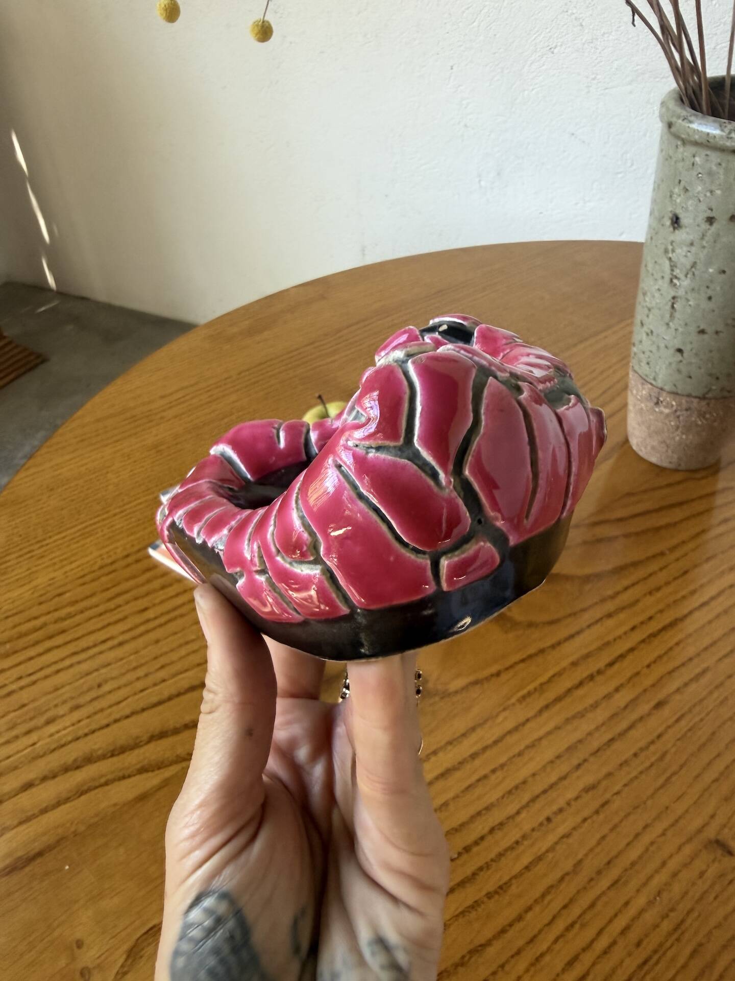 Fatlava style ashtray Vallauris pink