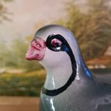 Collectible ceramic terrine Michel CAUGANT model gray partridge handmade