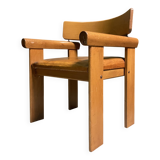 1970's Italian chunky wood armchair