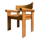 1970's Italian chunky wood armchair