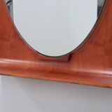 Mid century curved entryway teak mirror 1960s