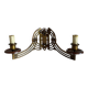 Art Nouveau style brass double piano wall lamp