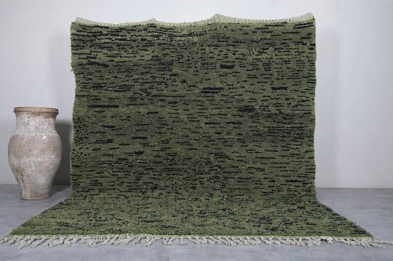 Custom green Moroccan rug