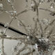 Chandelier 35 Murano glass lamps and crystal tassels D120cm