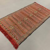 Vintage Moroccan Vegan Silk/Wool Berber Kilim 200x106 cm Kelim Rug