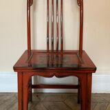 Pair of Chinese chairs, lacquered red, twentieth century