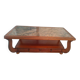 Table basse en bois massif et pierre naturelle