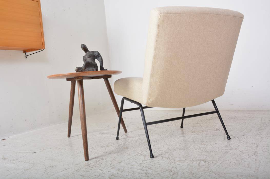 Vintage beige fireside chair