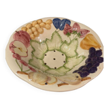 Fruit drainer salad bowl in slip signed FC vintage