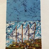 Set of 3 paintings on fabric, origin Brazil