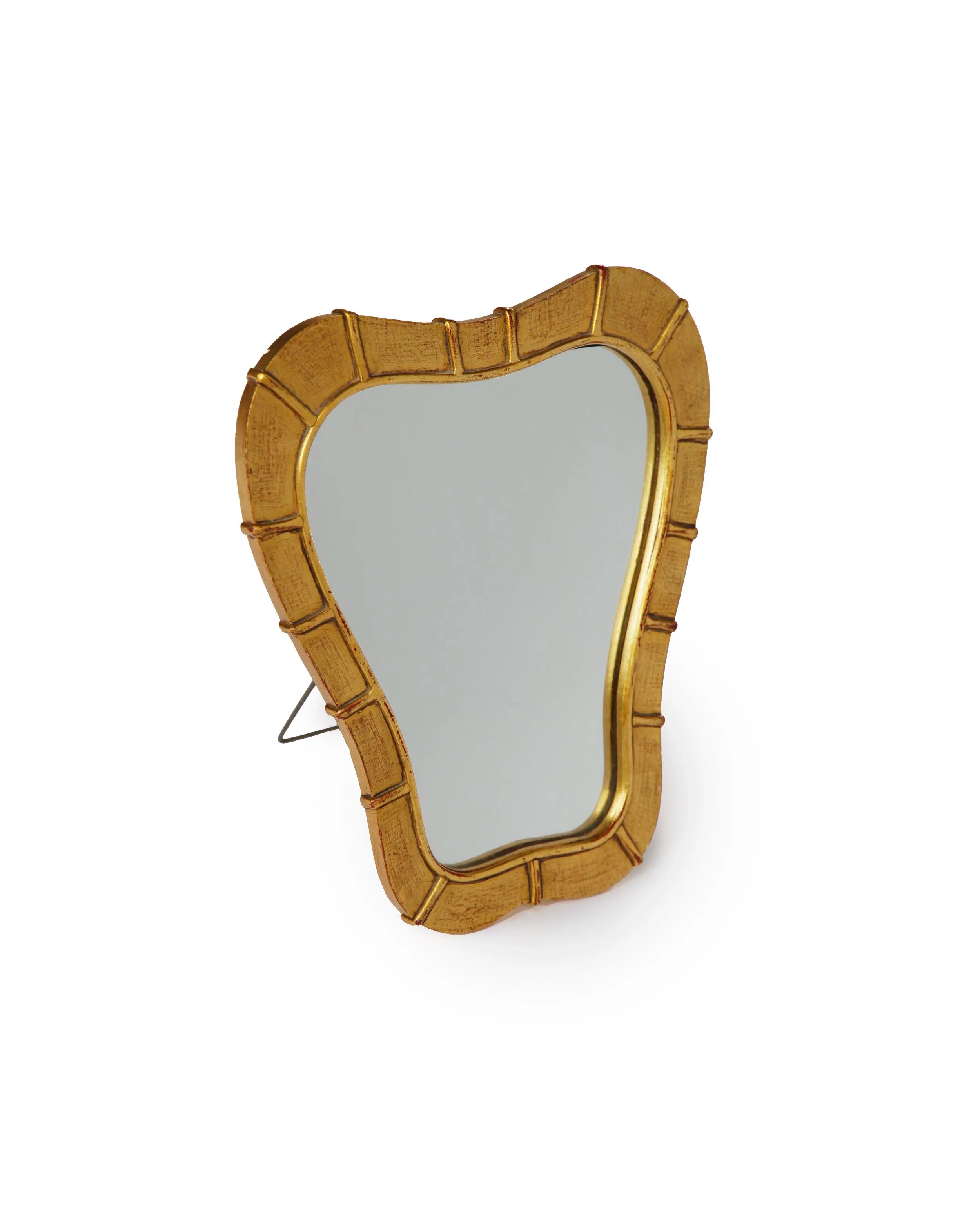 Italian table mirror in gilded wood, 1950s