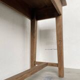 Solid oak work table console 220cm