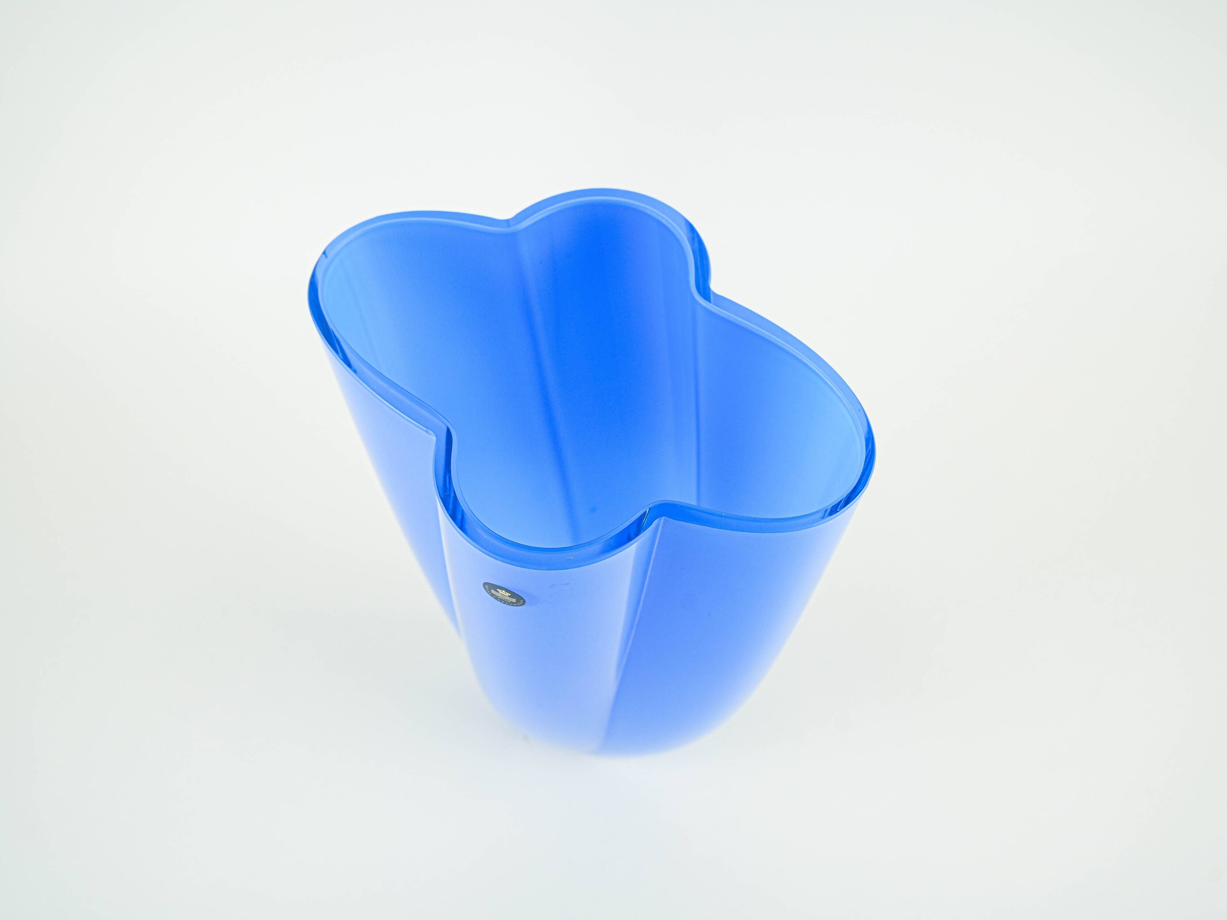 Blue vase, Danish design, 1980s, manufactured by Royal Copenhagen