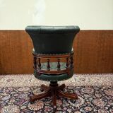 English Chesterfield Desk Chair Green