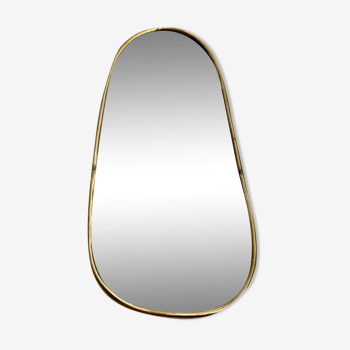 Mirror organic egg golden brass 60x40cm