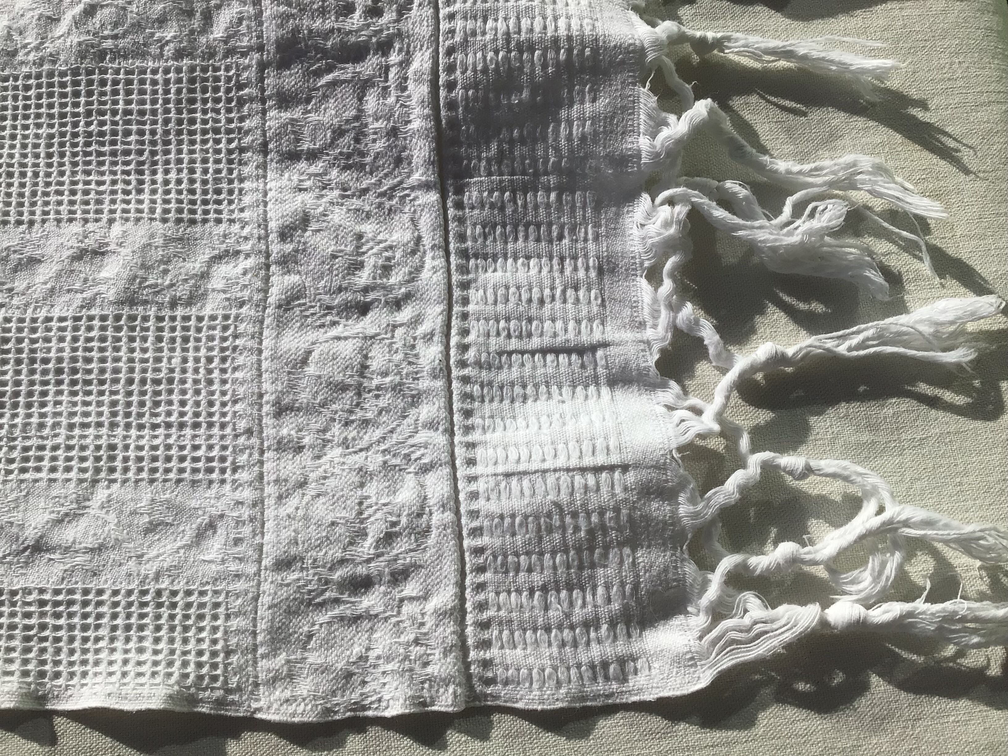 Monogram towel AB honeycomb cotton fringed old