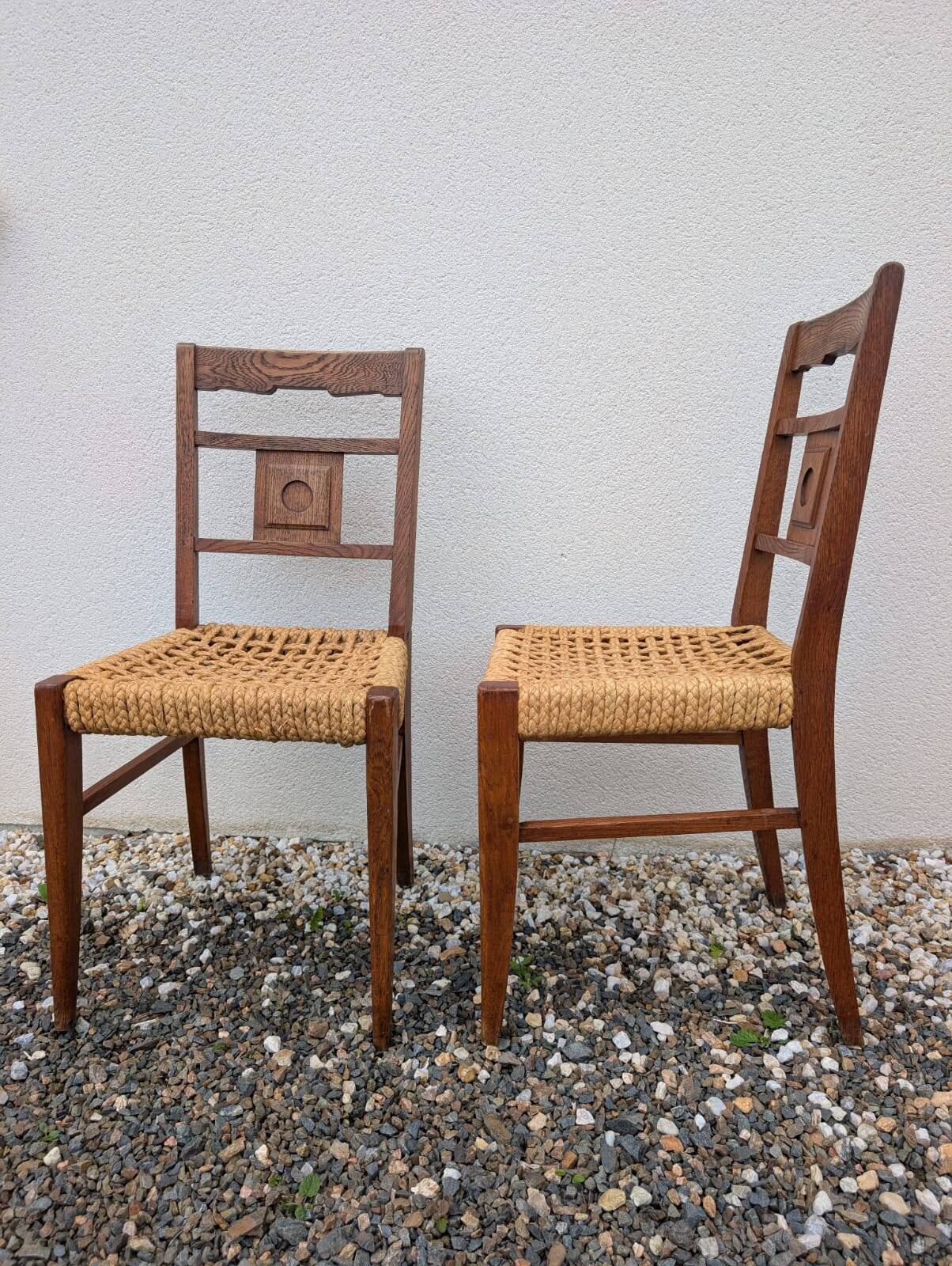 4 chairs from the 1950s attributed to Audoux & Minet.