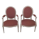 Pair of Louis XVI style medallion armchairs in patinated white