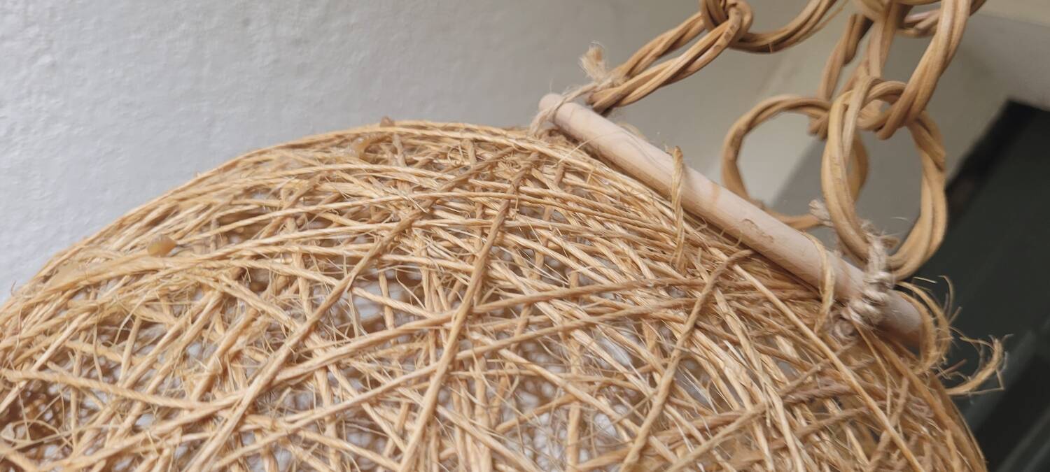70's sisal pendant light