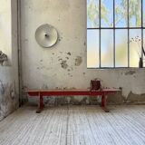 1950s oak bench with red patina, 2m