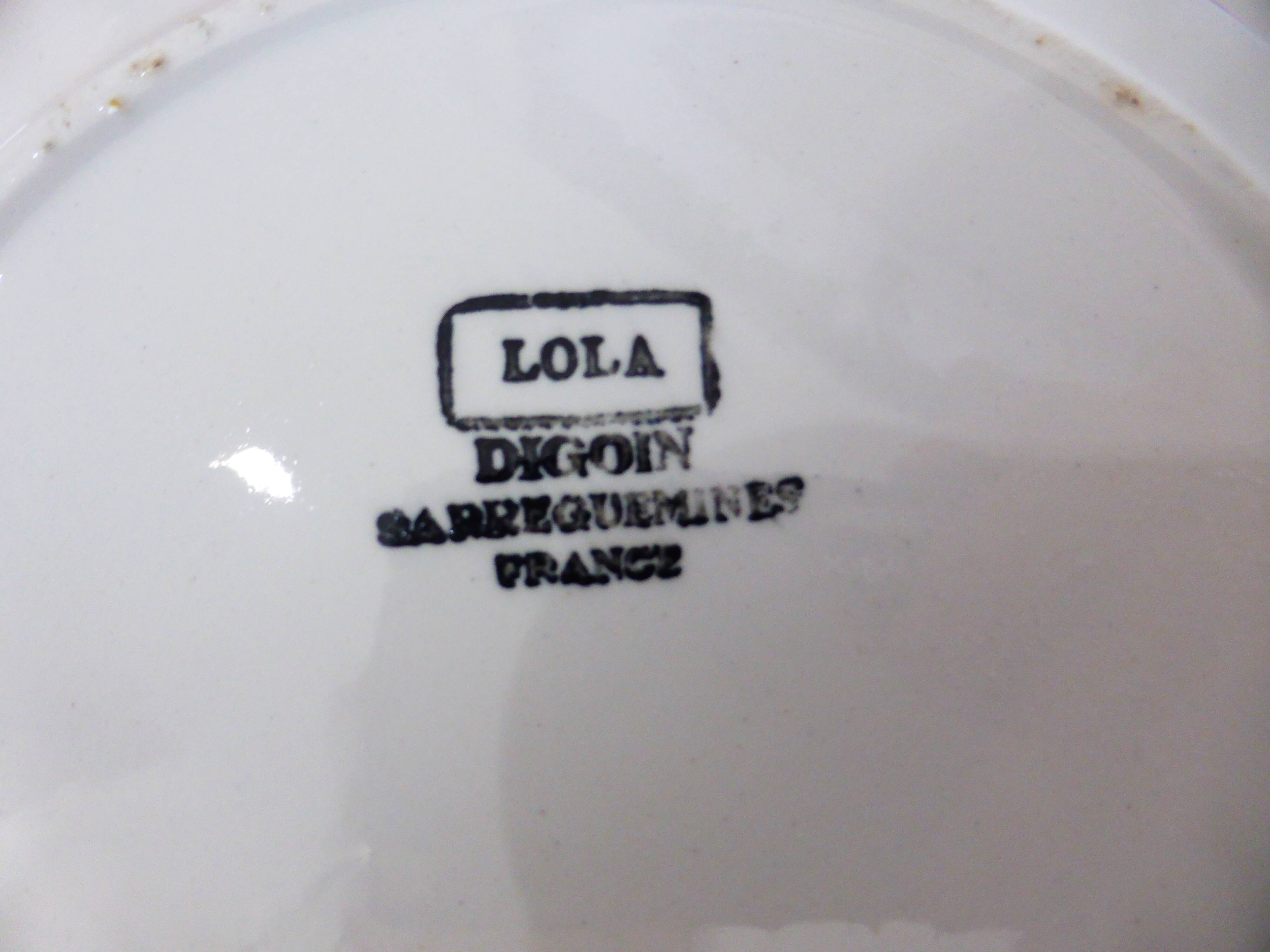 2 Digoin Sarreguemines Lola pattern soup plates 220636
