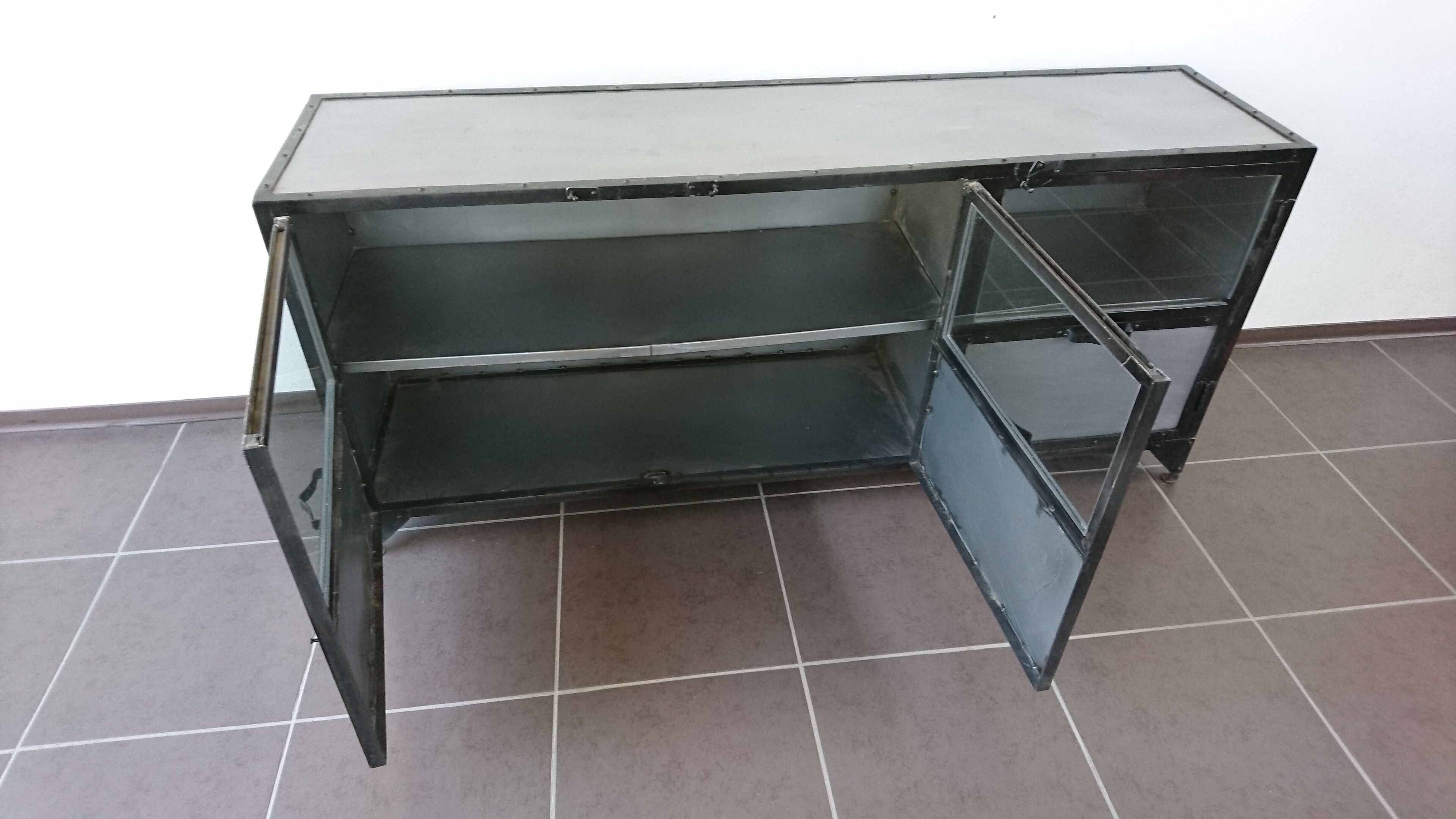 Vintage industrial metal sideboard