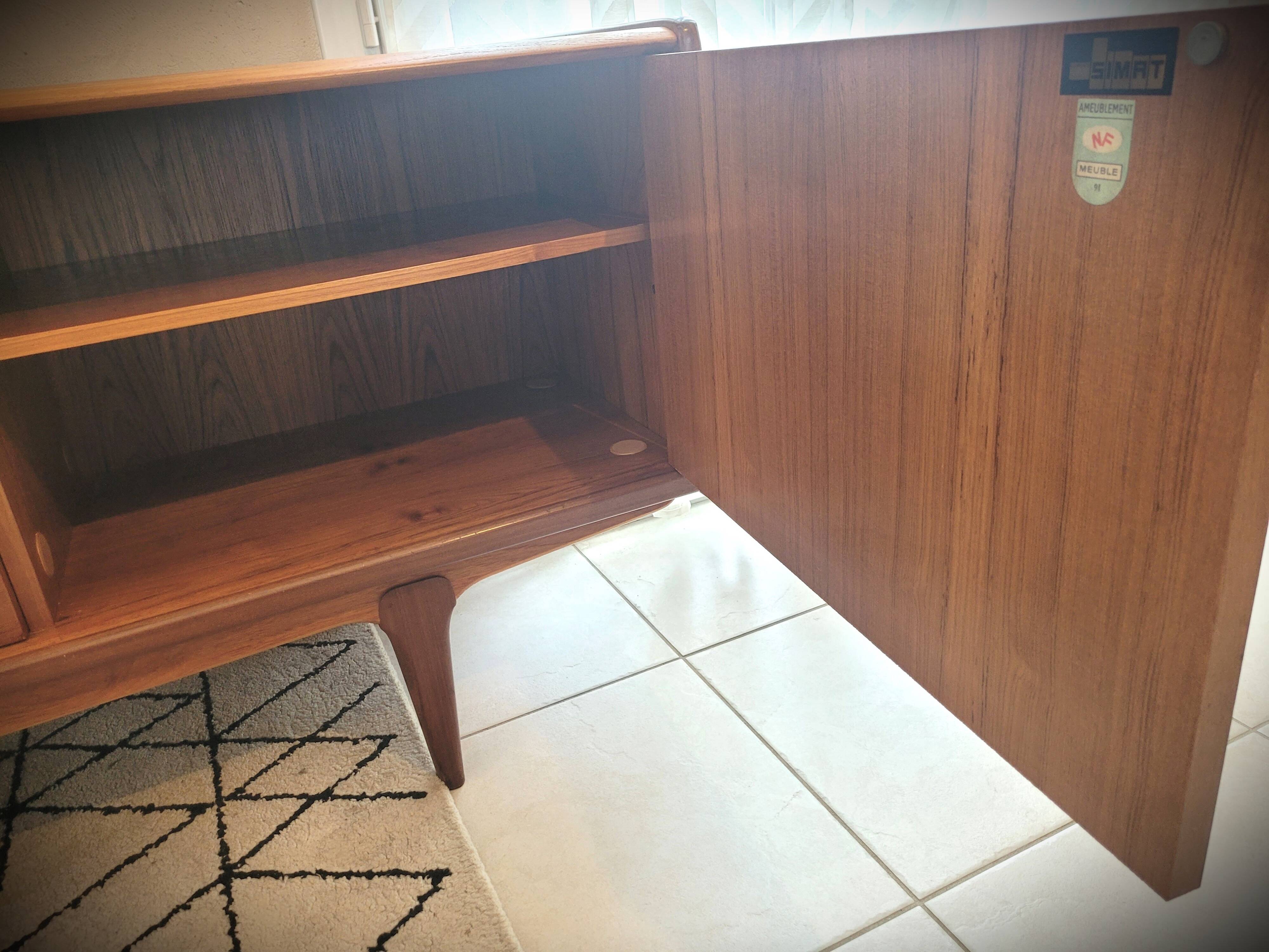 Scandinavian design sideboard in vintage teak