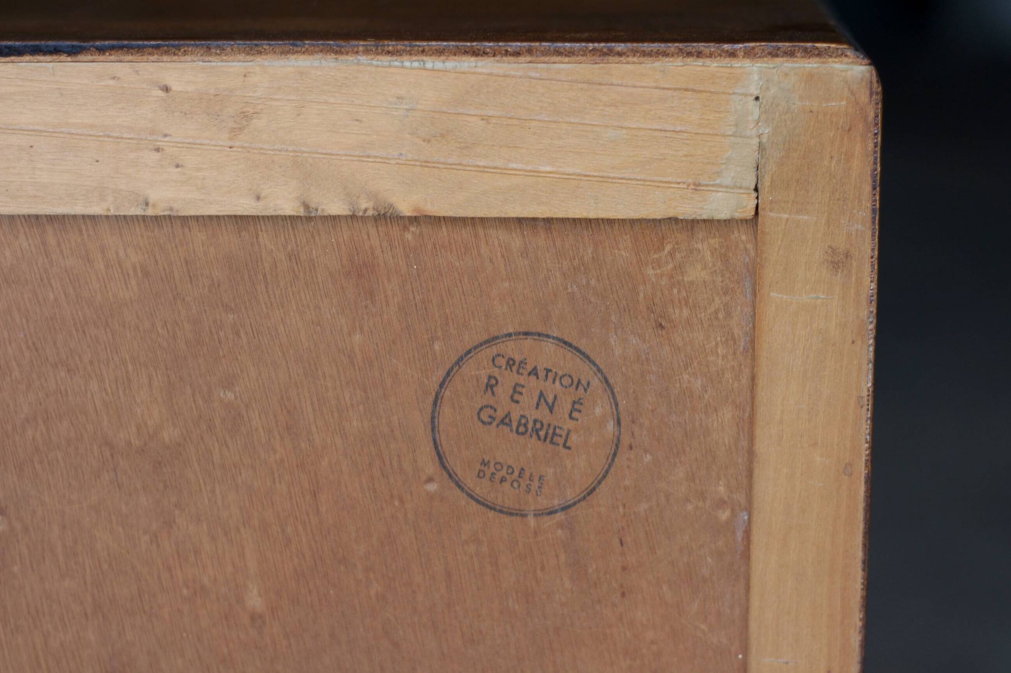 Rare: small side table or bedside table by RENE GABRIEL (1950s).