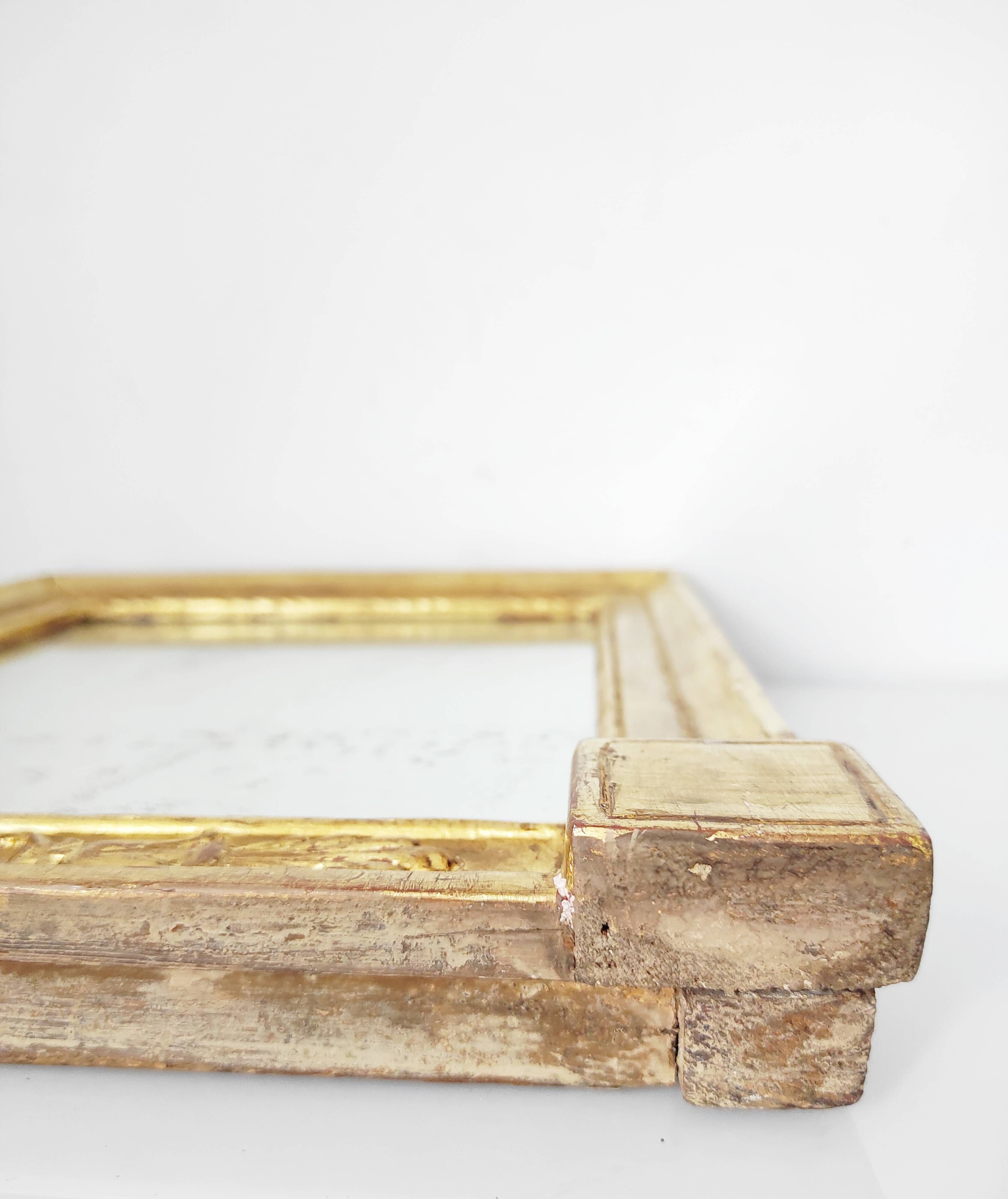 Miroir bois doré 19e 38,5 x 33 cm