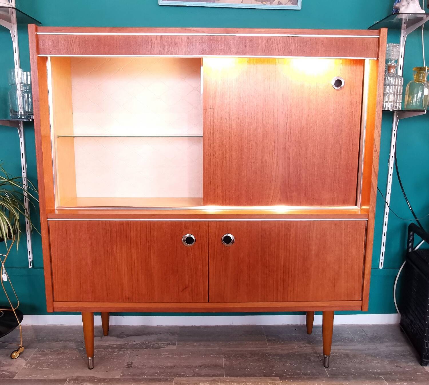 Meuble vitrine en teck