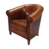 Vintage leather club chair, 1970s