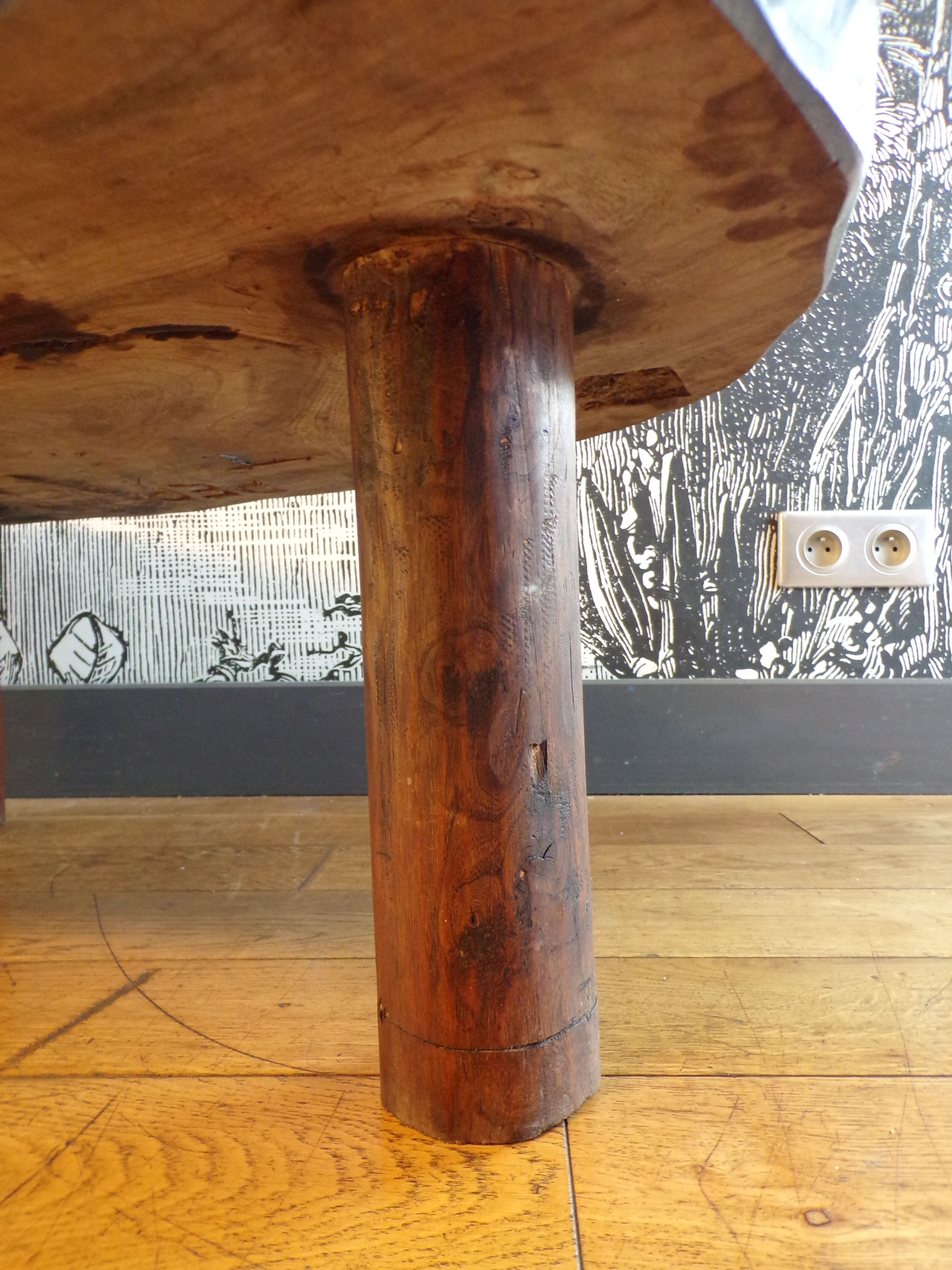 Brutalist coffee table in solid wood