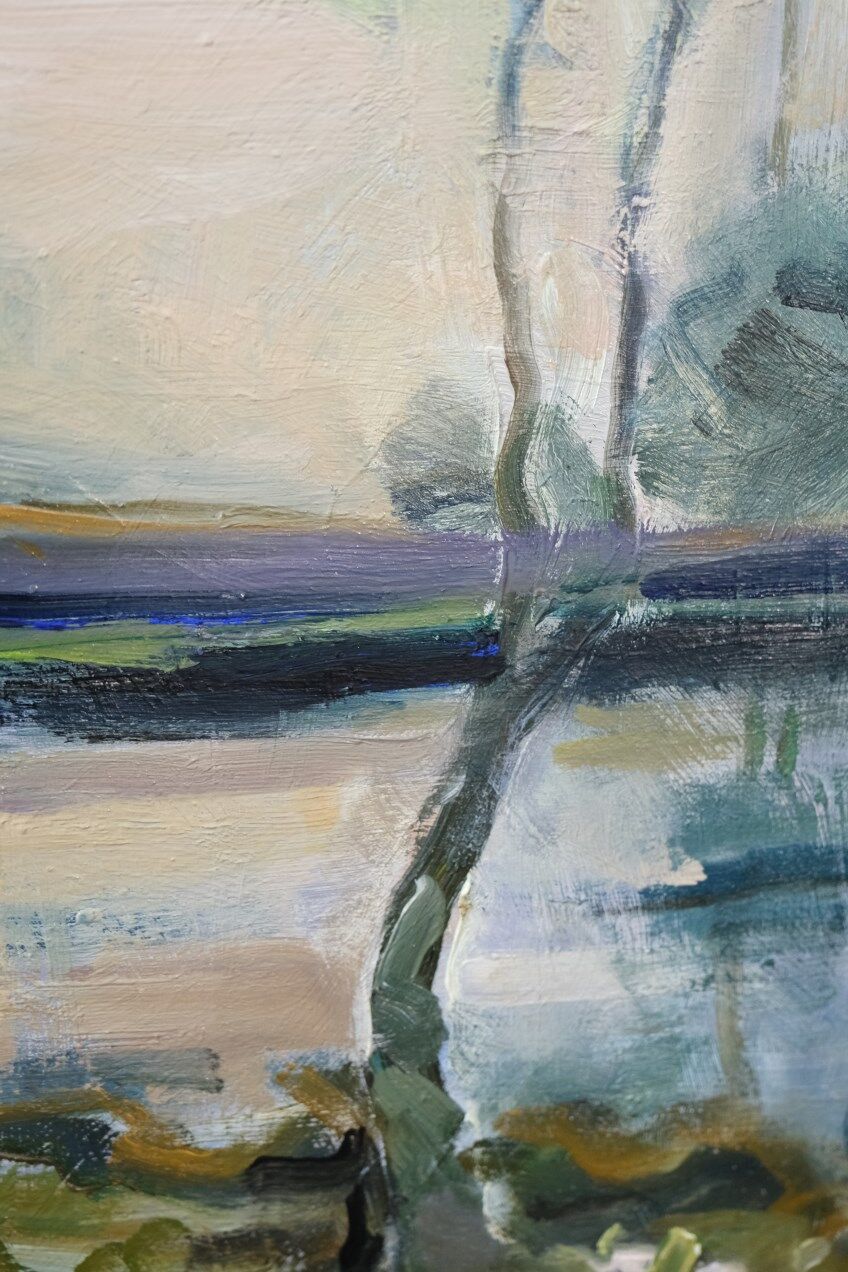 Astri Ekengren-Larsson, Swedish Modern Landscape, 1960s, Oil on Panel, Framed