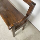 Solid oak bench. Folk art