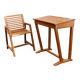 Wooden school desk and chair, 1950s