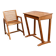 Wooden school desk and chair, 1950s