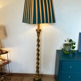 Vintage floor lamp, maximalist style, striped lampshade