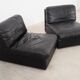 Modular leather sofa, Italian design, 1970s, made in Italy