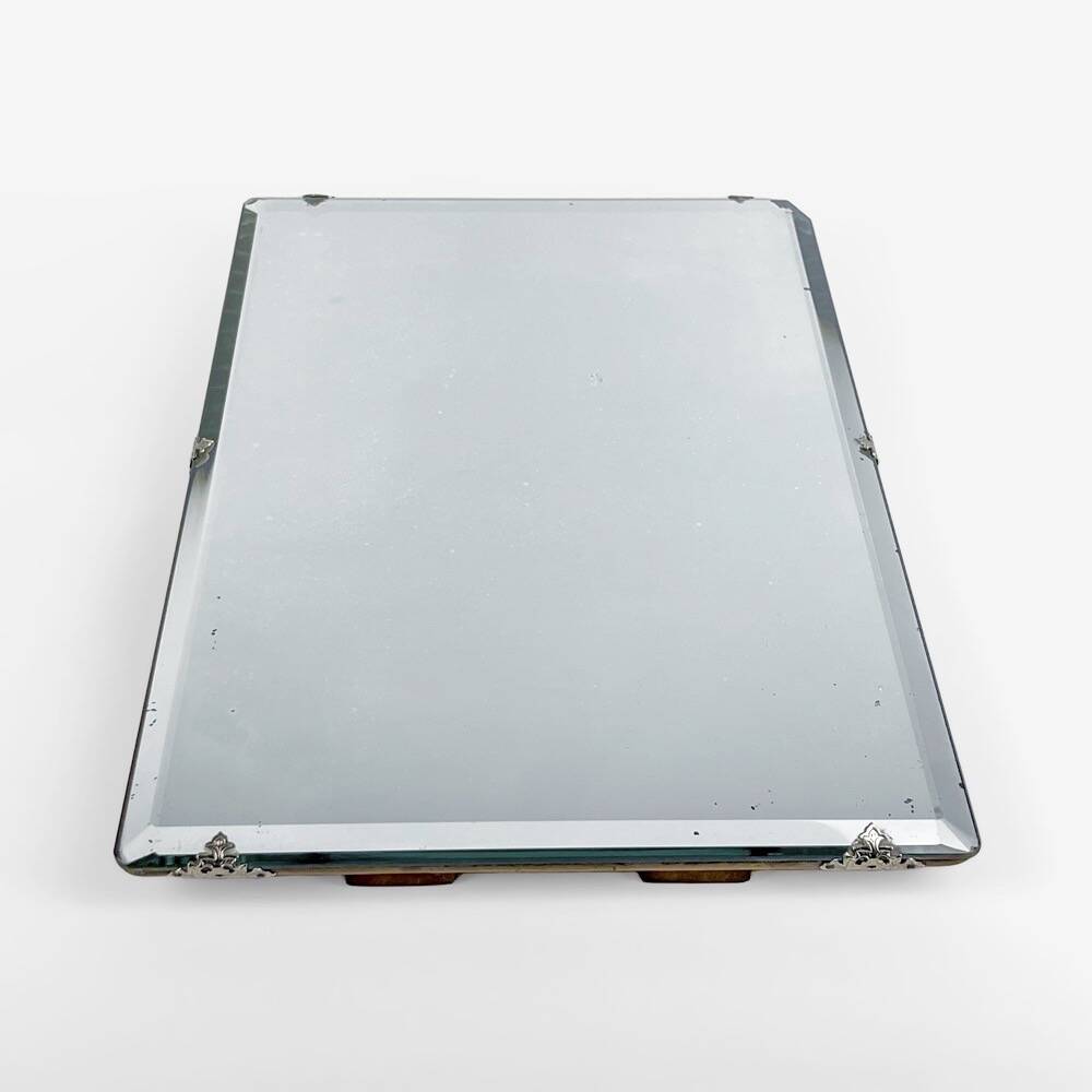 Miroir de table biseauté sur pied Art Nouveau