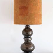 Italian Ceramic Table Lamp by Aldo Londi with Cork Lampshade, 1960