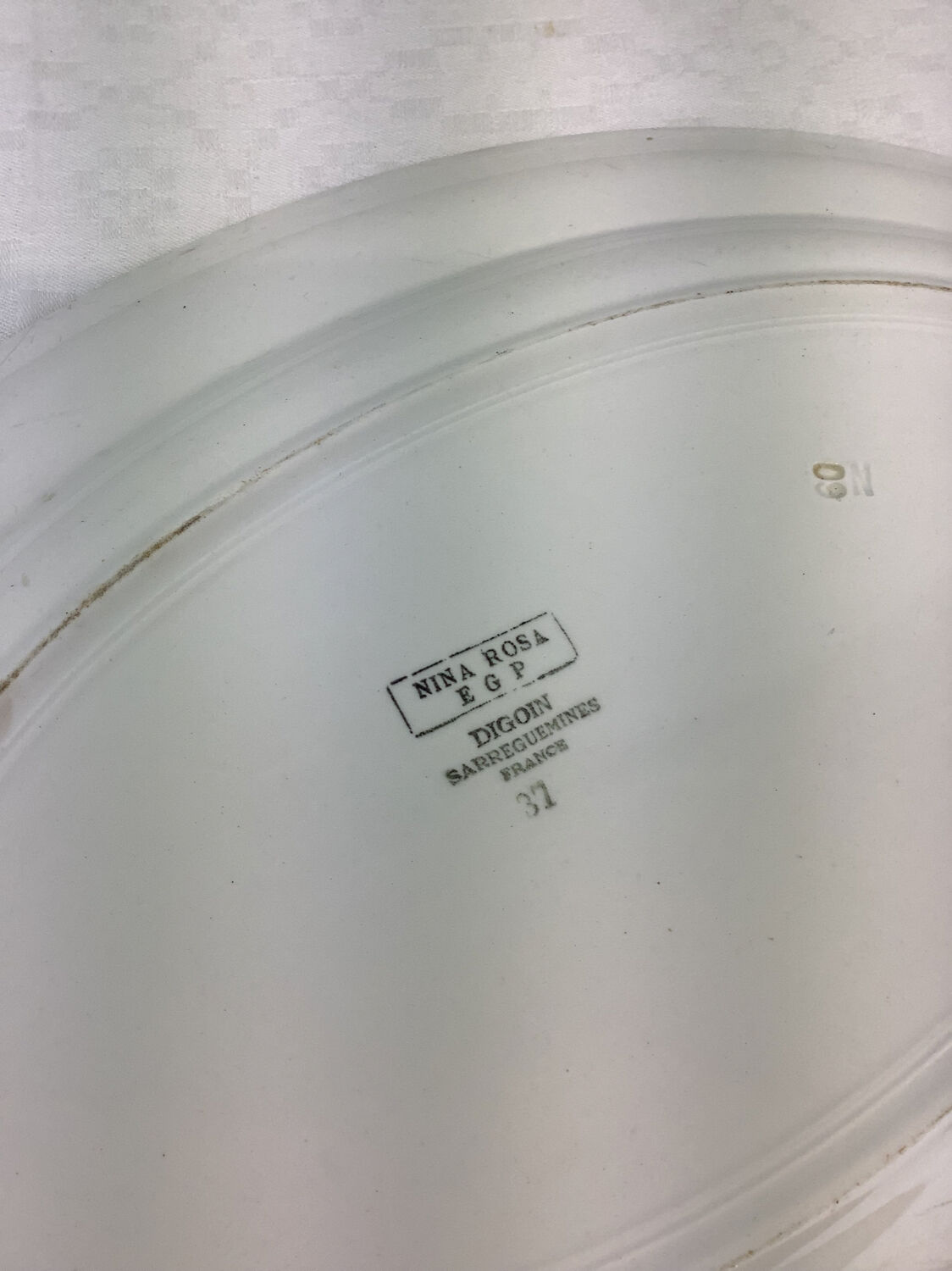 Old artisanal dish made in France Digoin Sarreguemines