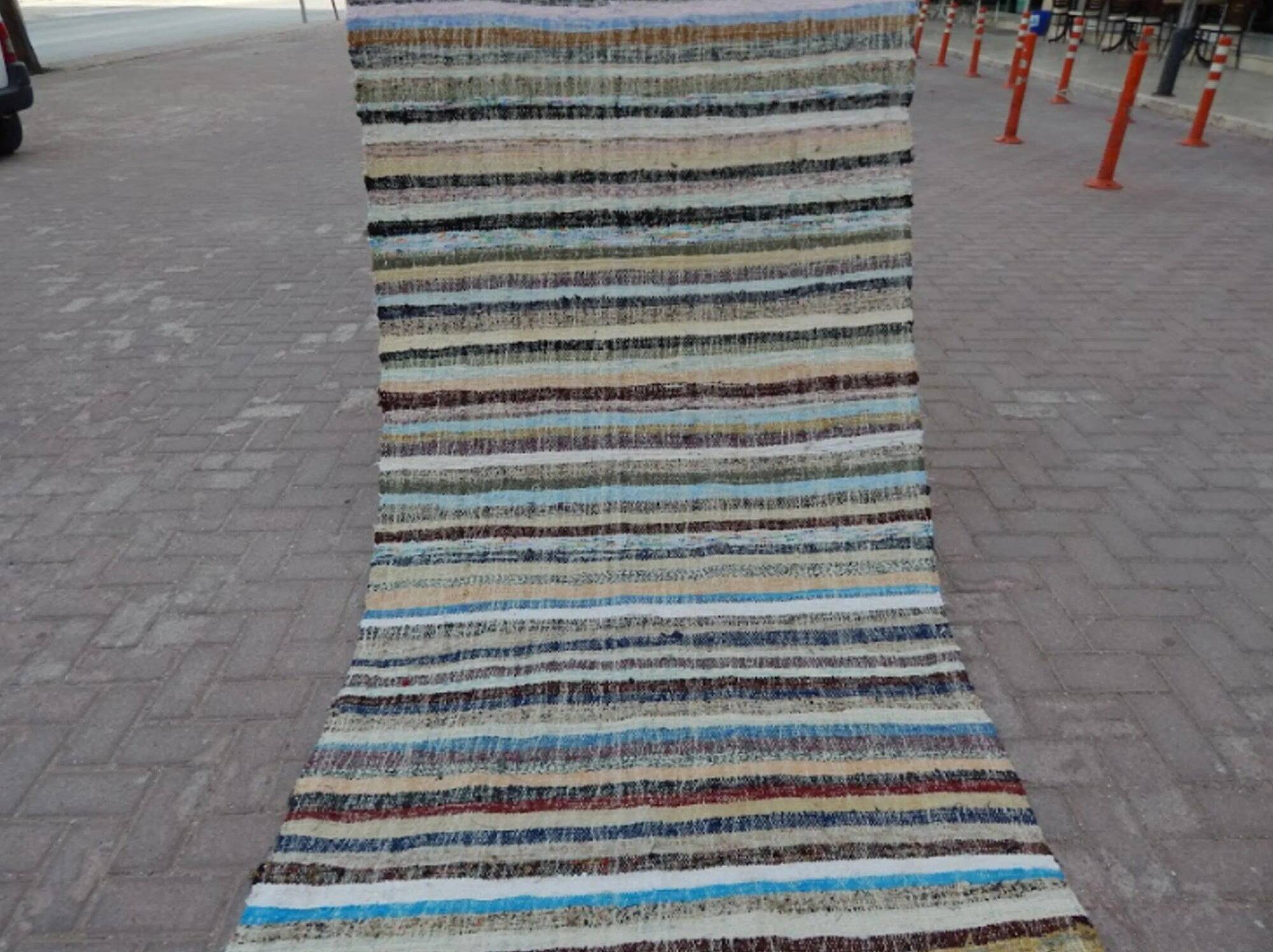 Vintage Turkish hallway rug 120x321 cm