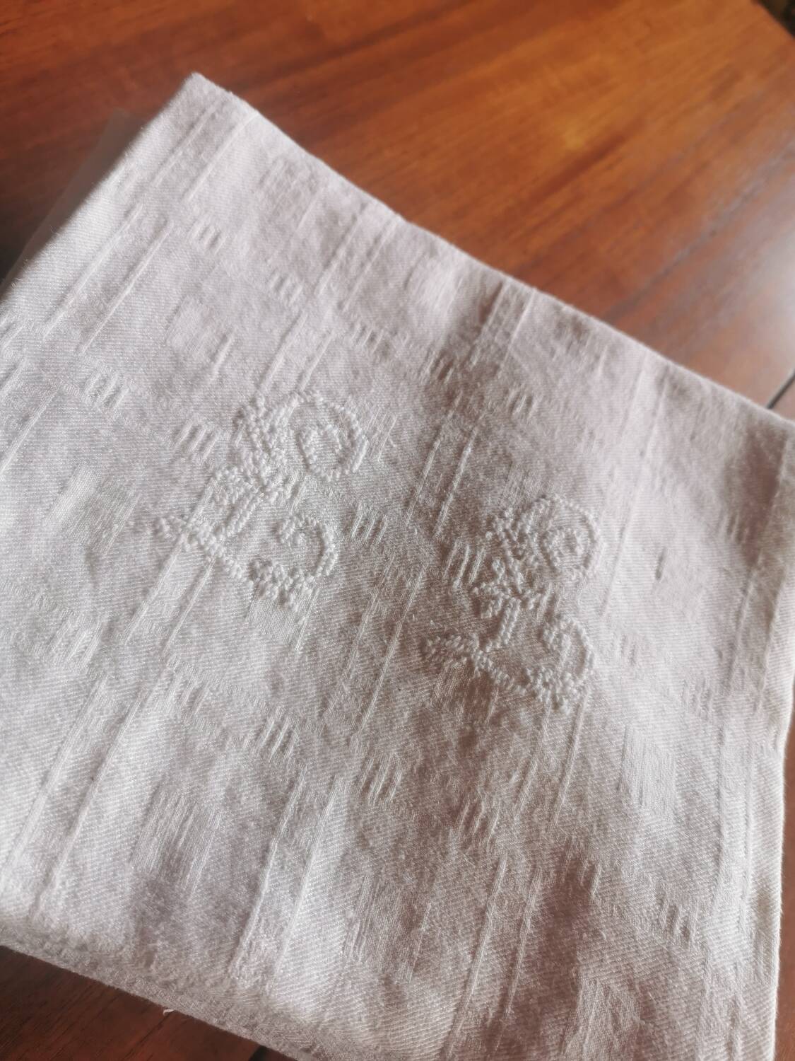 11 damask linen napkins monogrammed LL