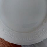 Set of 8 flat plates in white porcelain from Limoges