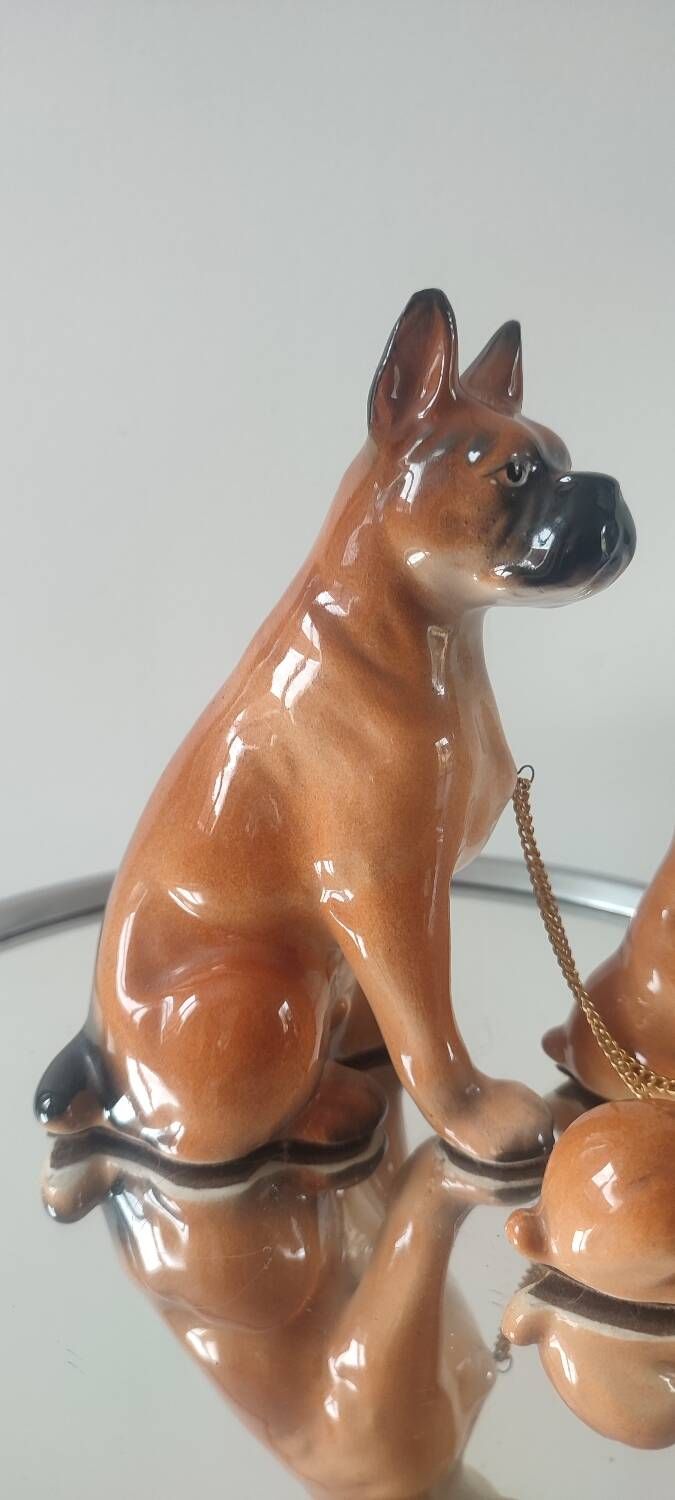 Vintage Ceramic Boxer Family (1950s/60s)