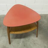 "Bowwood" tripod coffee table designed by Hugues Steiner and manufactured by Baumann in the 1960s