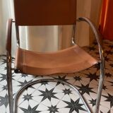 Pair of chrome armchairs, vintage circa 70